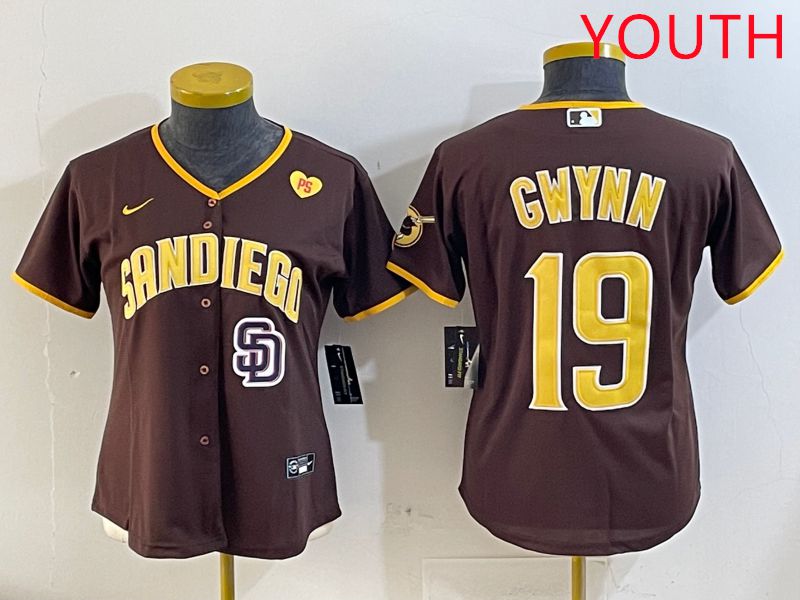 Youth San Diego Padres 19 Gwynn Brown Game 2025 Nike MLB Jersey style 6